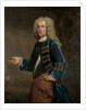 Portrait of Henry Boyle, Captain of Horses, in a landscape, with a battle beyond, 1730 by Anthony Lee