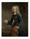 Portrait of Henry Boyle, Captain of Horses, in a landscape, with a battle beyond, 1730 by Anthony Lee