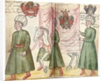 Pages from the Album Amicorum of Julius Pflug, including Turkish costume and coats of arms, 1600-13 by European School