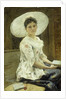 A Young Beauty in a White Hat by Franz Xaver Simm