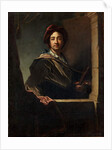 Portrait of the artist, half length, at a casement, 1712 by Hyacinthe Rigaud