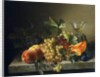 A still life with fruit on a stone ledge, 1858 by Bela Schaffer