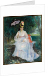 Woman with a parasol seated in the garden, 1872 by Pierre Auguste Renoir