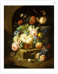 Still life with assorted flowers by Josef Holstayn
