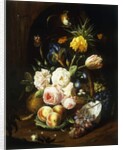 Still life with assorted flowers by Josef Holstayn