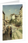 A Venetian Canal Scene by Martin Rico y Ortega
