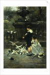 Feeding the Pigeons, 1887 by Eugene Joors