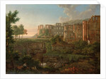 Capriccio view of the ruins of Heidelberg Castle by Johann Martin von Rohden