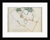 Map from 'Red Books', for 'Mogenhanger in Bedfordshire, a Seat of Godfrey Thornton Esq.', 1792 by Humphry Repton