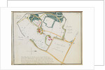 Map from 'Red Books', for 'Mogenhanger in Bedfordshire, a Seat of Godfrey Thornton Esq.', 1792 by Humphry Repton