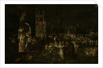 A carnival night in a Baroque piazza by Jakob Isaaksz Swanenburgh