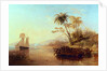 A British Surveying Ship in the South Pacific Greeted by Islanders in Outrigger Canoes, c.1840 by John Wilson Carmichael