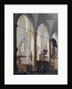 The interior of the Grote Kerk in Dordrecht, with figures conversing and children playing by Daniel de Blieck