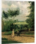 The Courtyard at Louveciennes by Camille Pissarro