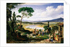 Tiber landscape with cheerful country folk, 1817 by Joseph Anton Koch