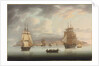 Funchal Roadstead, H.M.S. Blenheim with Greyhound and Harrier Outward Bound, 1805 by Thomas Butterworth