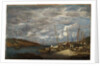 Fishing boats at the dock, Douarnenez, 1855 by Eugene Louis Boudin