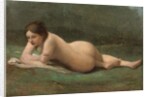 Young woman reclining on the grass, c.1850-60 by Jean Baptiste Camille Corot