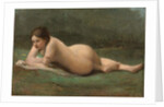 Young woman reclining on the grass, c.1850-60 by Jean Baptiste Camille Corot
