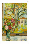 Bouquet of flowers in front of a window in St. Bernard, 1926 by Marie Clementine Valadon
