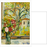 Bouquet of flowers in front of a window in St. Bernard, 1926 by Marie Clementine Valadon