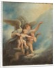 An angel and putti accompanying a child's soul to heaven by Maria Hadfield Cosway
