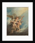 An angel and putti accompanying a child's soul to heaven by Maria Hadfield Cosway