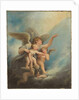 An angel and putti accompanying a child's soul to heaven by Maria Hadfield Cosway