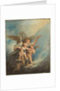 An angel and putti accompanying a child's soul to heaven by Maria Hadfield Cosway