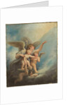 An angel and putti accompanying a child's soul to heaven by Maria Hadfield Cosway