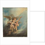 An angel and putti accompanying a child's soul to heaven by Maria Hadfield Cosway