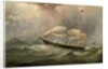 The Black Ball Line clipper ship Ocean Chief reducing sail on her Australian run, c.1853 by Samuel Walters