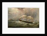 The Black Ball Line clipper ship Ocean Chief reducing sail on her Australian run, c.1853 by Samuel Walters