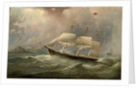 The Black Ball Line clipper ship Ocean Chief reducing sail on her Australian run, c.1853 by Samuel Walters