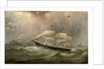 The Black Ball Line clipper ship Ocean Chief reducing sail on her Australian run, c.1853 by Samuel Walters