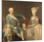 Portrait of a family group, believed to be Engel Ernst von Schack, his wife Mette Pauline von Schack, nee Rosenorn, and their children by Danish School