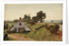Bij den Dijk; farmhouse near the river IJssel, 1935 by Cornelis Vreedenburgh