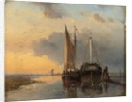 Harbour on a Dutch river, 1843 by Johan-Barthold Jongkind