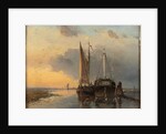 Harbour on a Dutch river, 1843 by Johan-Barthold Jongkind