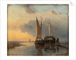 Harbour on a Dutch river, 1843 by Johan-Barthold Jongkind