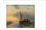 Harbour on a Dutch river, 1843 by Johan-Barthold Jongkind
