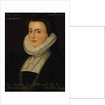 Portrait an Anne Blythe, wife of Peter Osborn, bust-length, in a black dress with a ruff and gold chain by English School