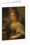 Portrait of a lady as Saint Catherine of Alexandria by Domenico Puligo