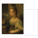 Portrait of a lady as Saint Catherine of Alexandria by Domenico Puligo