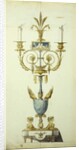 Design for a Gilt Bronze and Enamel Candelabrum by Jean Louis the Younger Prieur