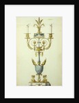 Design for a Gilt Bronze and Enamel Candelabrum by Jean Louis the Younger Prieur