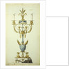 Design for a Gilt Bronze and Enamel Candelabrum by Jean Louis the Younger Prieur