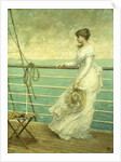 Lady on the Deck of a Ship by French School