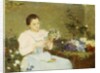 Arranging flowers for a spring bouquet by Victor Gabriel Gilbert
