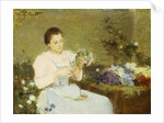Arranging flowers for a spring bouquet by Victor Gabriel Gilbert